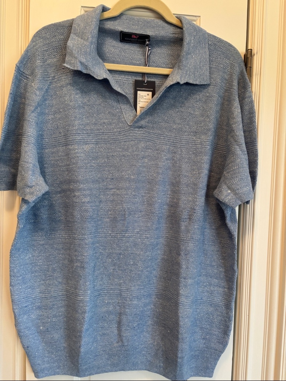 Vineyard Vines Split Collar Sweater Polo Light Blue Short-Sleeve Polo